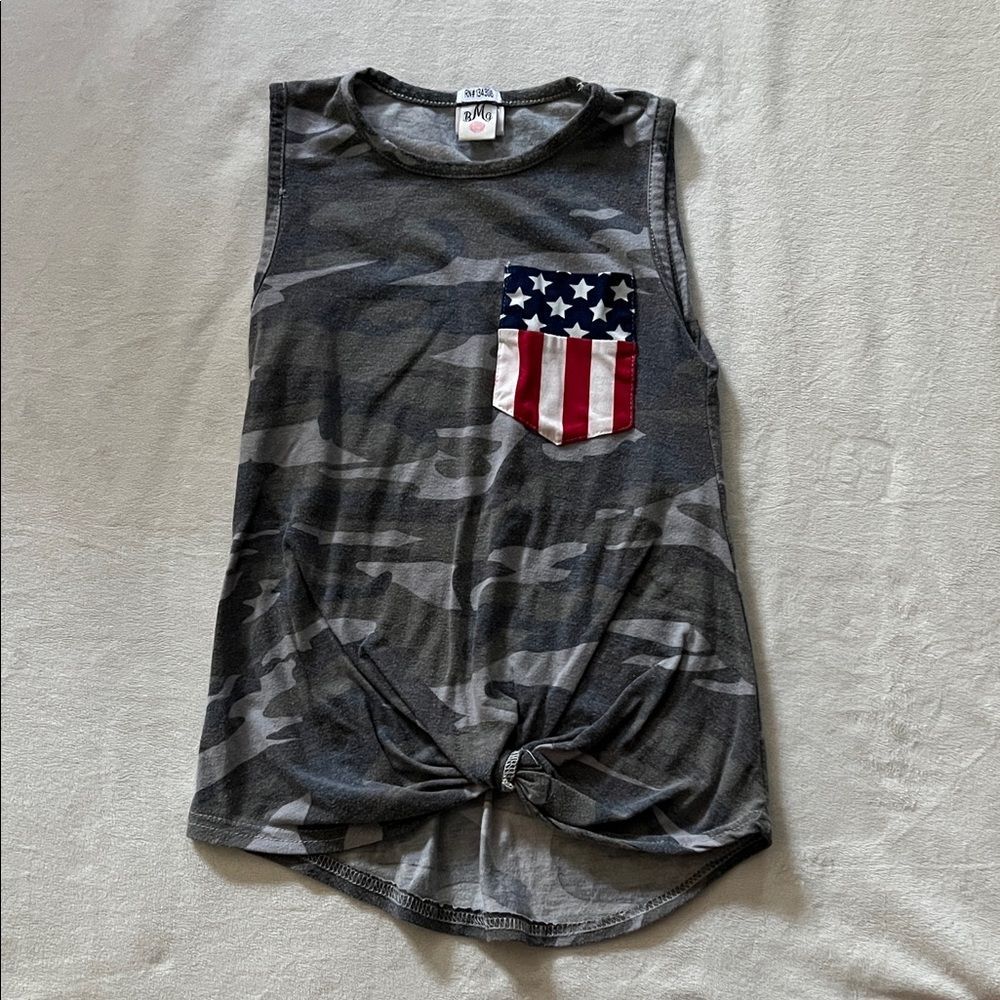 Patriotic Camouflage Kids Tank Top